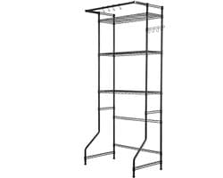 VEVOR Opbergrek boven wasmachine/droger, enkele rij, 3 lagen, zwart