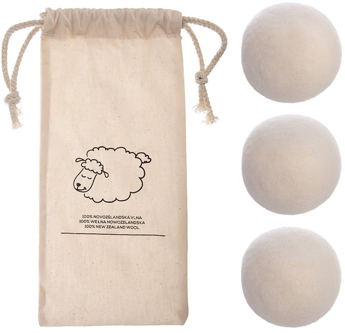 Drogerballen Wollen 7 cm 3 stuks - Droger ballen - Droogballen - Herbruikbaar - Wasdrogerballen - Energiebesparend — afbeelding 1