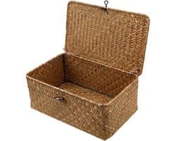 Rieten opbergmand - multifunctionele organizer - 1 stuk - rotan - groot