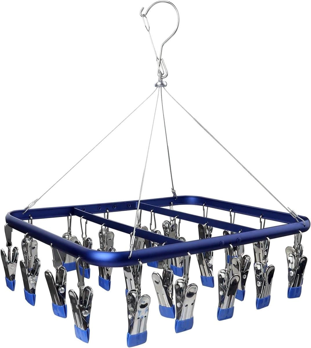 Nail Sock Drying Rack Aluminium Sock Hooks Underwear Hooks with Weatherproof Hooks Suitable for Socks Underwear Underwear Shoe Inserts Baby Clothing Gloves (Blue) — afbeelding 1