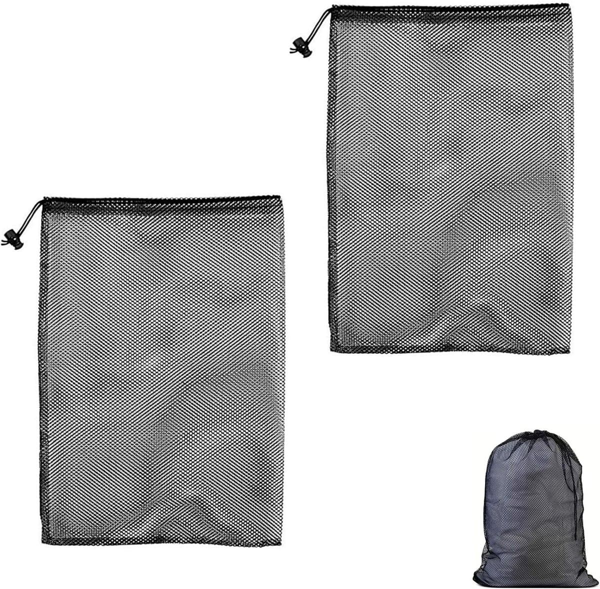Grote Wasnetzakken met Trekkoord - Set van 2, 70x90cm, Ideaal voor Kleding, Beddengoed en Speelgoed — afbeelding 1