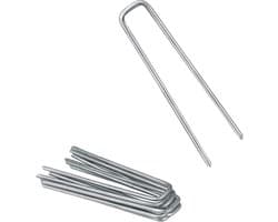 Grondankers Gegalvaniseerd Staal - Grondpennen Haringen - Onkruidvlies Bevestigen - Anti-roest Materiaal - 100x13x29 mm - Zilver