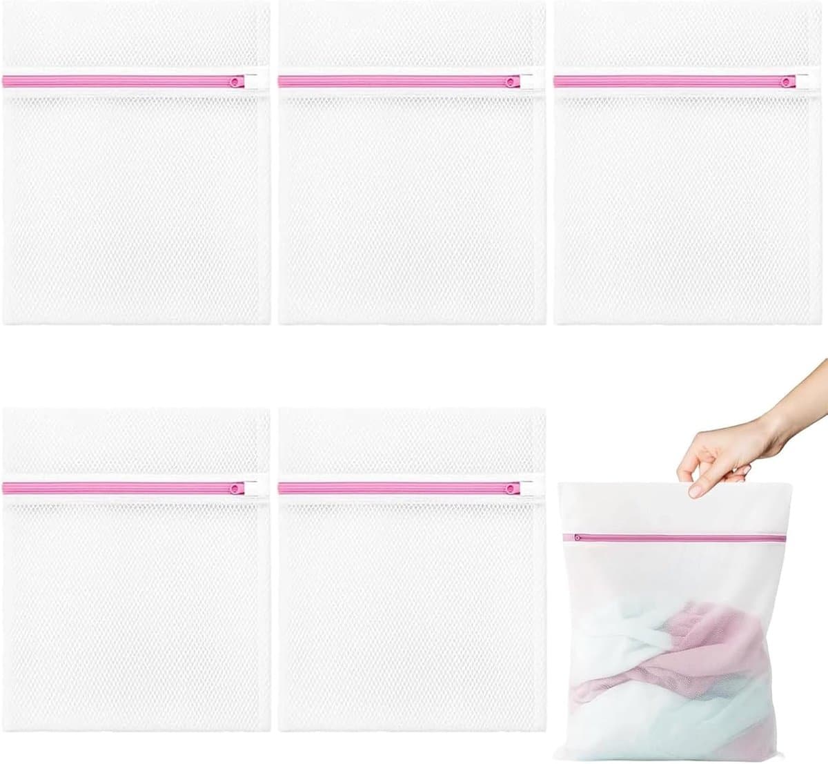 Wasnet voor wasmachine - 5-delige set, kleine waszak 23 x 30 cm, ideaal voor ondergoed, sokken en babykleding — afbeelding 1