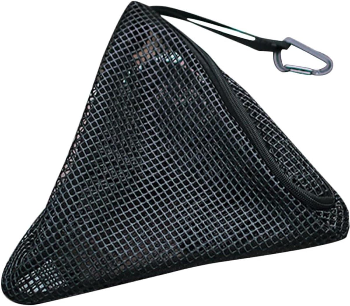 Hangende Nettas - Opbergzak Gaas - Voedsel Drogen - Driehoekige Vorm - 50x40x25 cm - Zwart — afbeelding 1