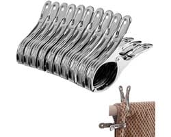 JHUBERS- Strandhanddoekklemmen 10 Stuks - Roestvrij Staal - Handdoek Clips - Duurzaam - Sterke Klemkracht - Compact Formaat - Handdoekclips