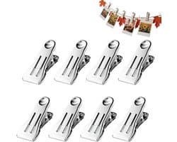 Kleding Pins - Wasknijpers Clips - Kleding Ophangen - Roestvrij Staal - 5.5 cm Lengte - Wit