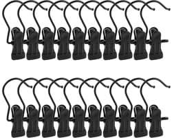 Washakenset Kledinghangers - Klemhaken Clips - Orde Creëren Kast - 360° Draaibaar - 20 Stuks - Zwart