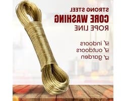 BML 20m Extra Heavy Duty Strong Steel Washing Rope Line Cord Wire for Garden | Multifunctional String for Outdoor Hanging Drying Thick & Strong Clothes
