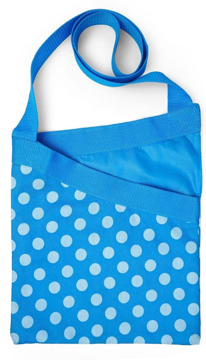 Knijperzak - Haringen tas - Wassen buiten - Waterdichte voering - Ruim 60 haringen - Blauw polka dot — afbeelding 1