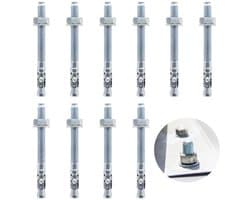 Zware Boutankers - Betonschroeven Keilbouten - Stevige Bevestiging - Verzinkt Staal - M10 x 110 mm - Zilverkleurig