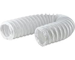 Afvoerslang PVC - Flexibele slang Uitlaatslang - Ventilatie Aansluiten - Geïntegreerde staalspiraal - 1 meter - Wit
