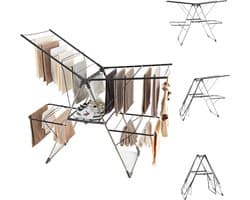 Wasdroger Toren - Droogrek - Ruimtebesparend Drogen - Inklapbaar En Verstelbaar - 141 x 58 x 130 cm - Zilver Grijs — afbeelding 1