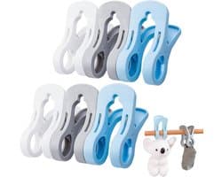 Grote wasknijpers - Handige clips - Handdoeken vastzetten - Winddicht ontwerp - 6 stuks - Blauw