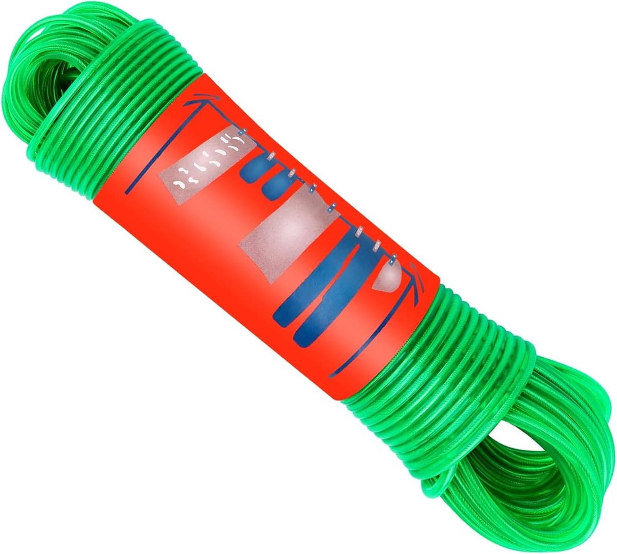 Waslijn met Stalen Kern - Roestvrij en Waterdicht - 10 Meter - Groen - Duurzaam — afbeelding 1