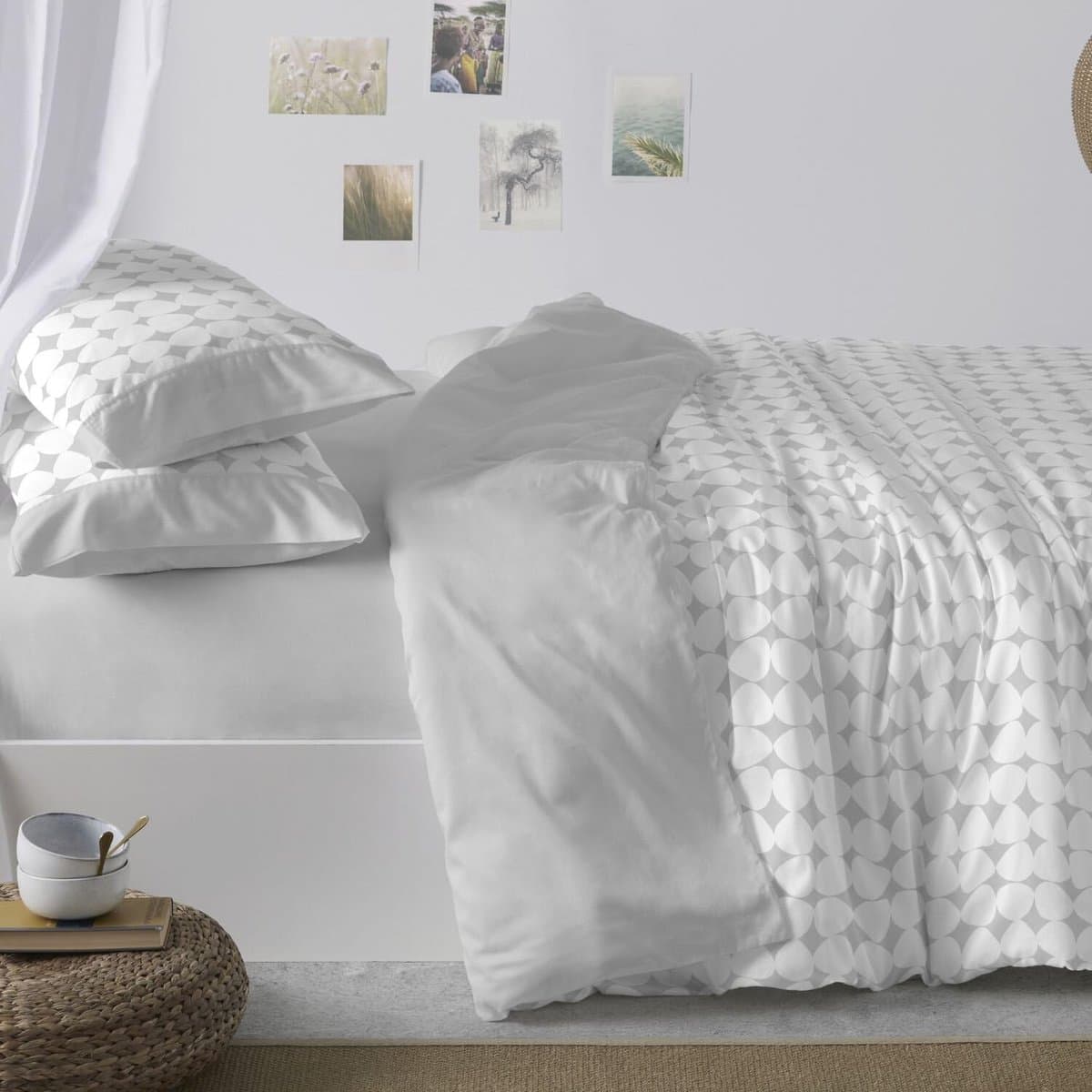 Blanco Bedrukte dekbedovertrekken, 90 cm breed bed. (+ beschikbare maten) | Design 139 | Kleur grijs (90 x 190/200 cm) — afbeelding 1