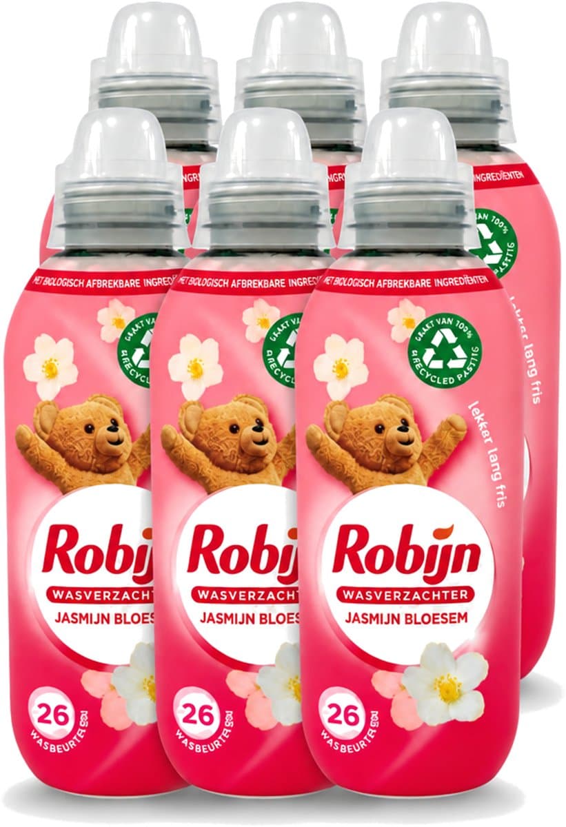 6 x Robijn – Wasverzachter – Jasmijn Bloesem – 650 ml - Voordeelverpakking - 6 stuks — afbeelding 1