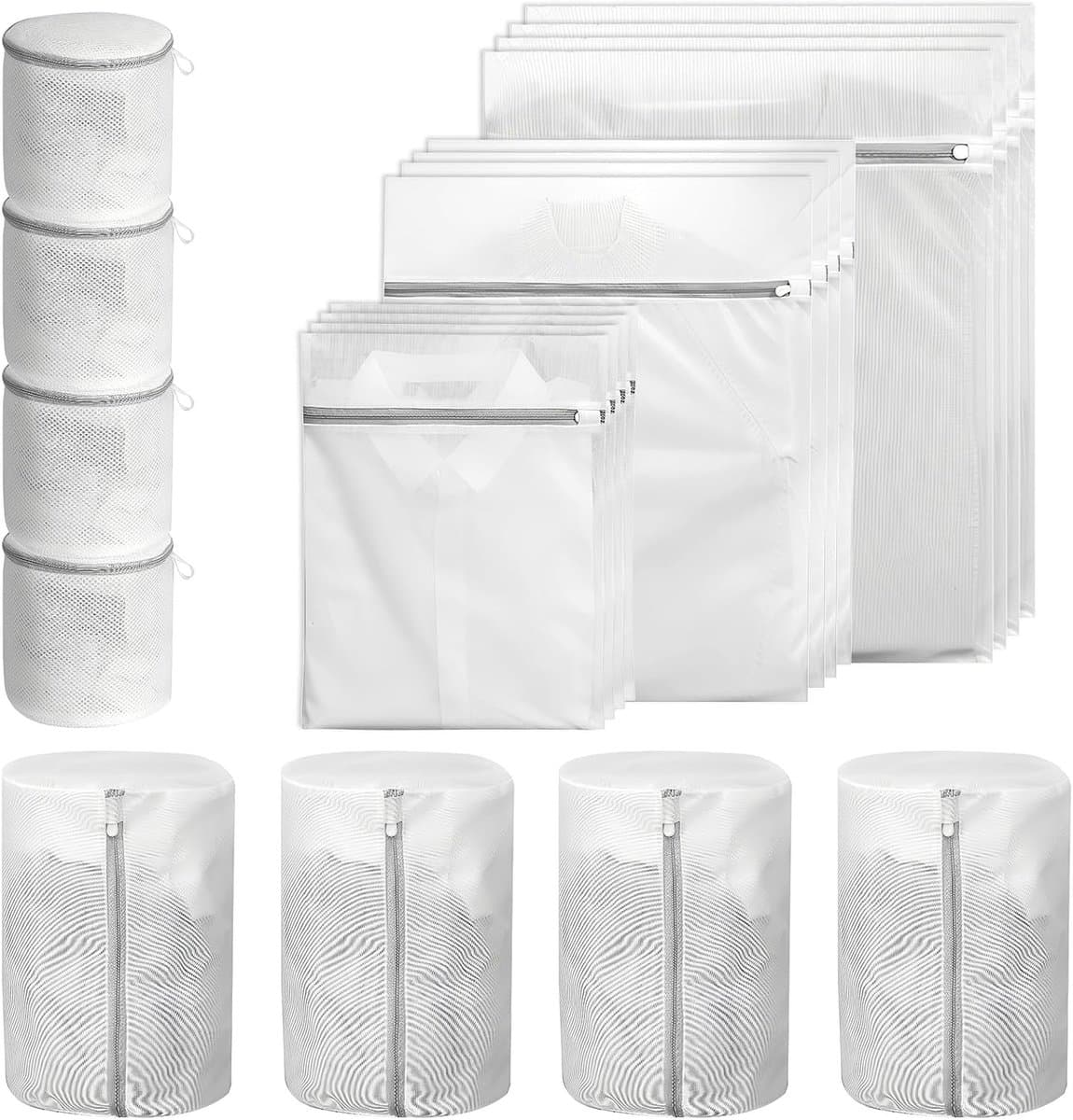 Waszakset van 20 stuks met ritssluiting in 5 maten voor delicate was, ondergoed, sokken en truien, ideaal voor reizen en fijnwas. — afbeelding 1