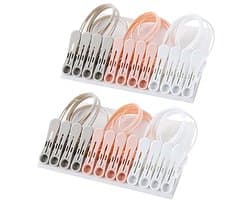 Dailygoods- Wasknijpers 24 stuks - Multifunctionele Klemmen - Winddichte Clips - Kunststof - Geschikt voor Balkons - Hoogwaardig PP-materiaal