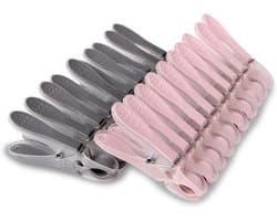Wasknijpers - Kledingklemmen Wasgoedklemmen - Was ophangen - 100% kleurecht - 8 cm - Antraciet roze