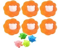 6 Stuks Wasballen Anti Klit Wasmachine Pluizenverwijderaar Bloemvorm Wasbol Wasgoed Reinigingsbal Herbruikbare Wasdroger Ballen Voor Kleding Dekens Jassen Handdoeken