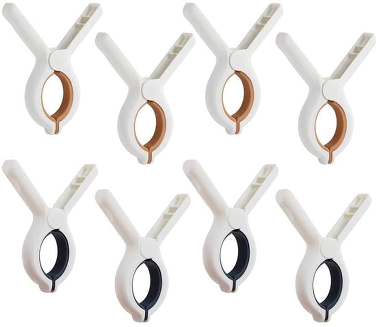 Dailygoods- Strandhanddoek Clips - 8 Stuks - Winddicht - Robuuste Constructie - Antislip - Geschikt voor Strandstoelen - Zachte Siliconen Bekleding - Handdoekclips — afbeelding 1