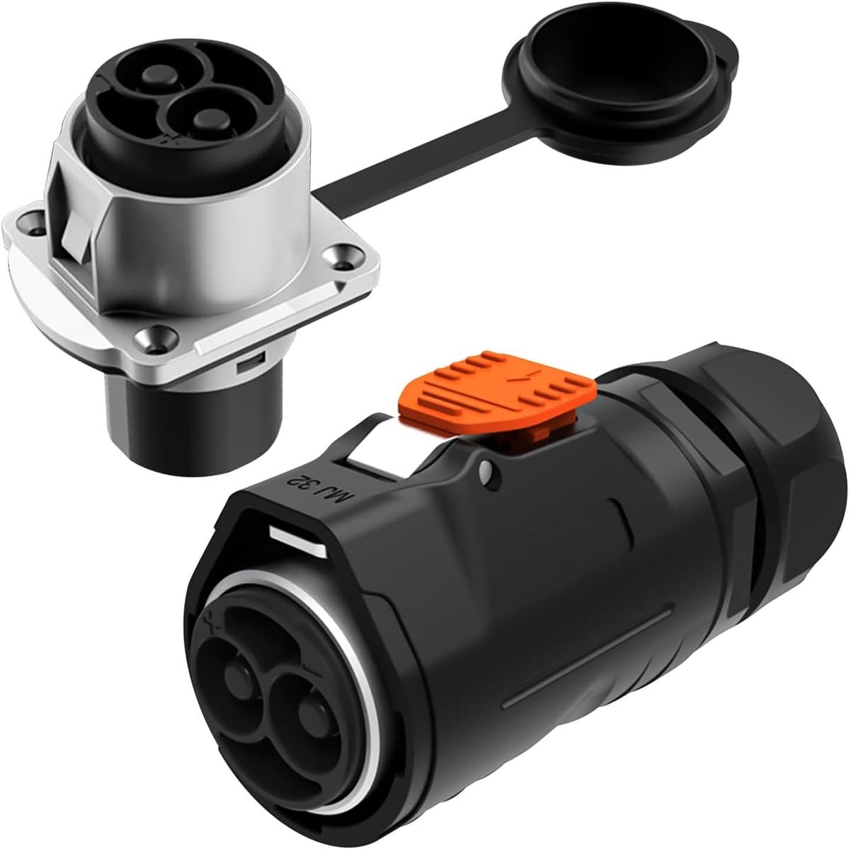 2-polige 100Amp-aansluiting voor trollingmotor, 2-polig 12/24/36/48V waterdicht IP67-connector voor 4/6 AWG-draad compatibel met bootvoeding — afbeelding 1