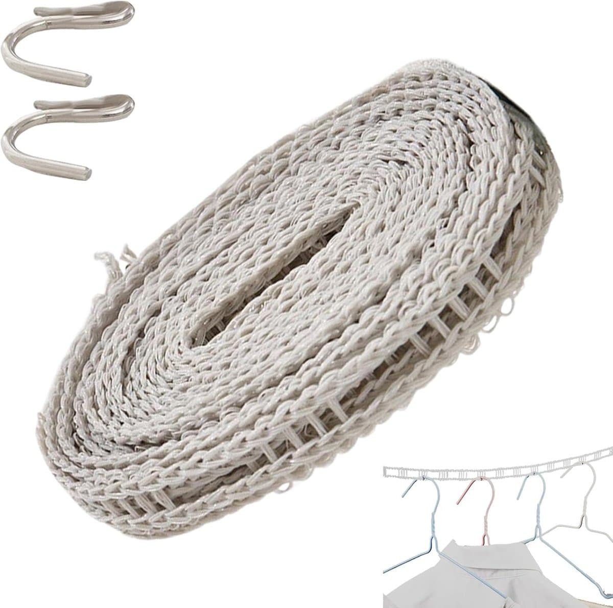 Reis Waslijn - Droogrek Hanger - Kleding Drogen - Winddicht Ontwerp - 5 Meter - Grijs — afbeelding 1