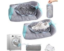 SnelShoppen - Pack van 2 Schoenwaszakken, Wasmachine Geschikt, Herbruikbare Schoenwaszak, Waszak voor Sneakers, Met Rits, Voor Alle Schoenmaten en Soo
