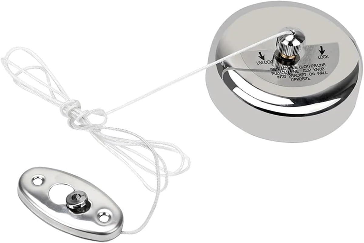 Intrekbare Waslijn - Kleding Droger Touw - Was Drogen Buiten - Roestvrij Staal - 2.8 Meter - Zilver — afbeelding 1