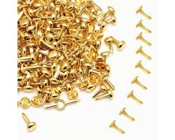 Metalen ronde kopjes voor knutselen, 200 stuks, goudkleurige briefklemmen voor documenten, foto's en creatief gebruik, gemakkelijk te openen en sluiten