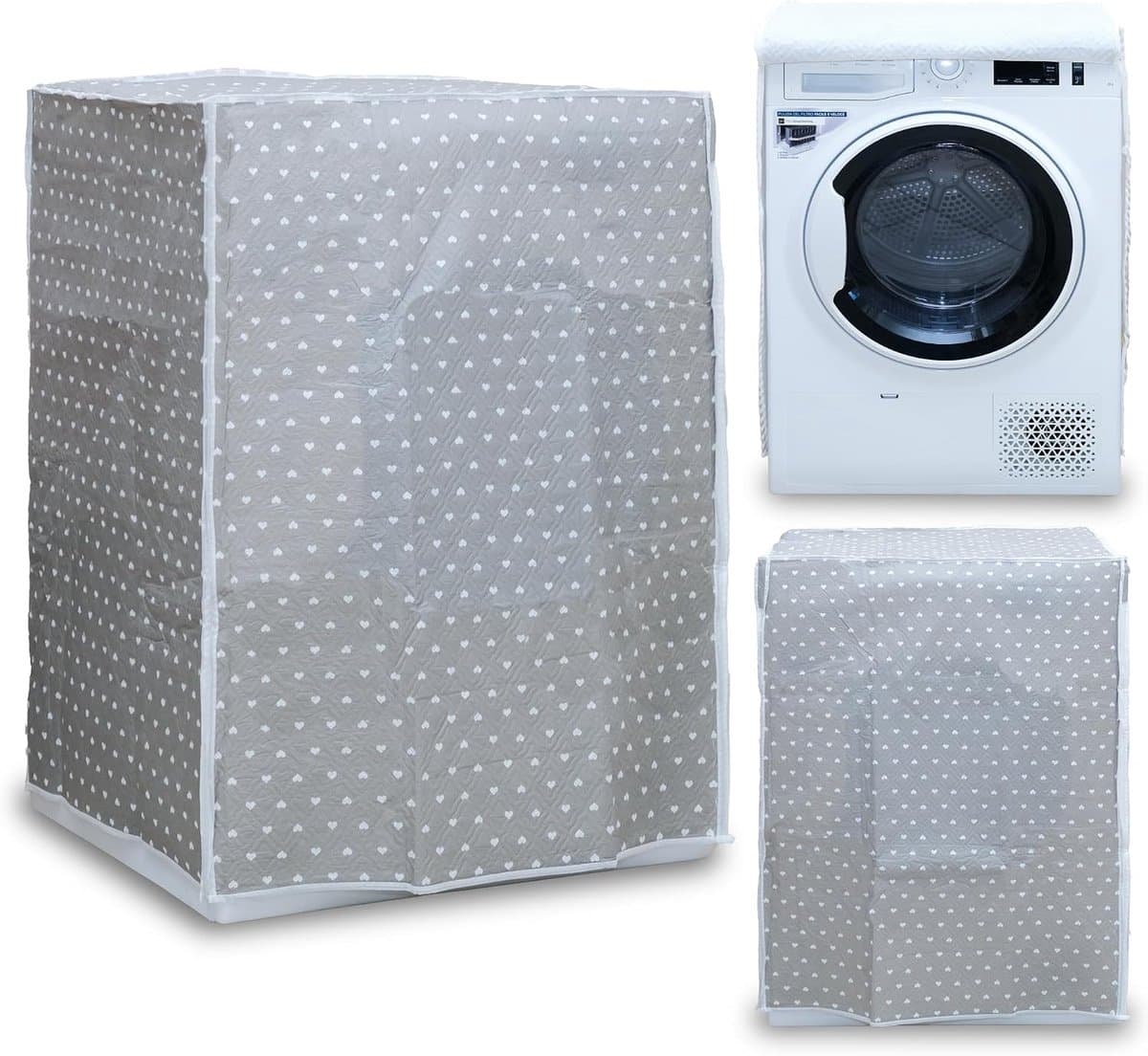 Afdekking voor wasmachine en wasdroger voor binnen, waterdichte afdekking met ritssluiting, stofbescherming, voor gebruik binnenshuis, 62 x 58 x 85 cm — afbeelding 1