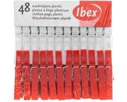 Ibex Wasknijpers - Plastic - 48 stuks