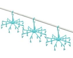 Droogcarrousel/droogmolen blauw met 18 knijpers 48 cm - 3x - Droogrek/Droogmolen/Wasrekje