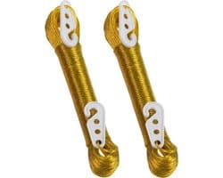 Lifetime Clean Waslijn - 2x - 20 meter - PVC - goudgeel - drooglijn / waslijndraad - wasgoed ophangen - met 2 haakjes — afbeelding 1