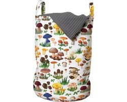 New Bed Natuur Paddenstoelen wilde natuurprint Opbergmand kinderkamer met Handvatten en Koordsluiting, Speelgoedmand kinderen - Speelgoedkist- Wasmand Kinderkamer - Wasbox - 33 x 48 cm — afbeelding 1