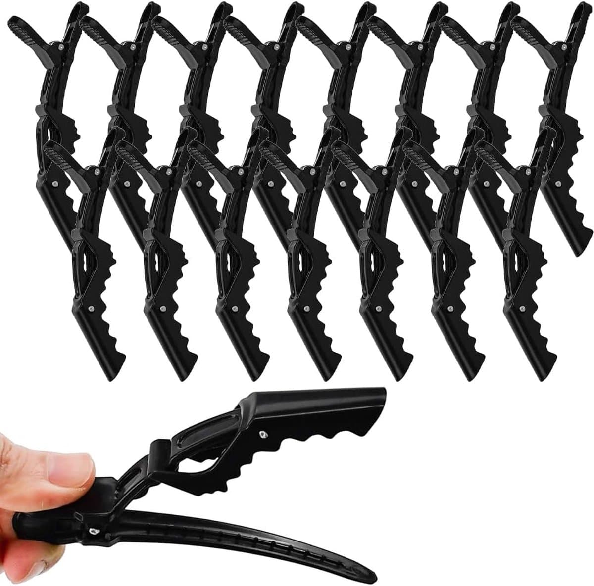 15x Professionele Haarclips Zwart - Kapper Clips voor Styling en Knippen — afbeelding 1