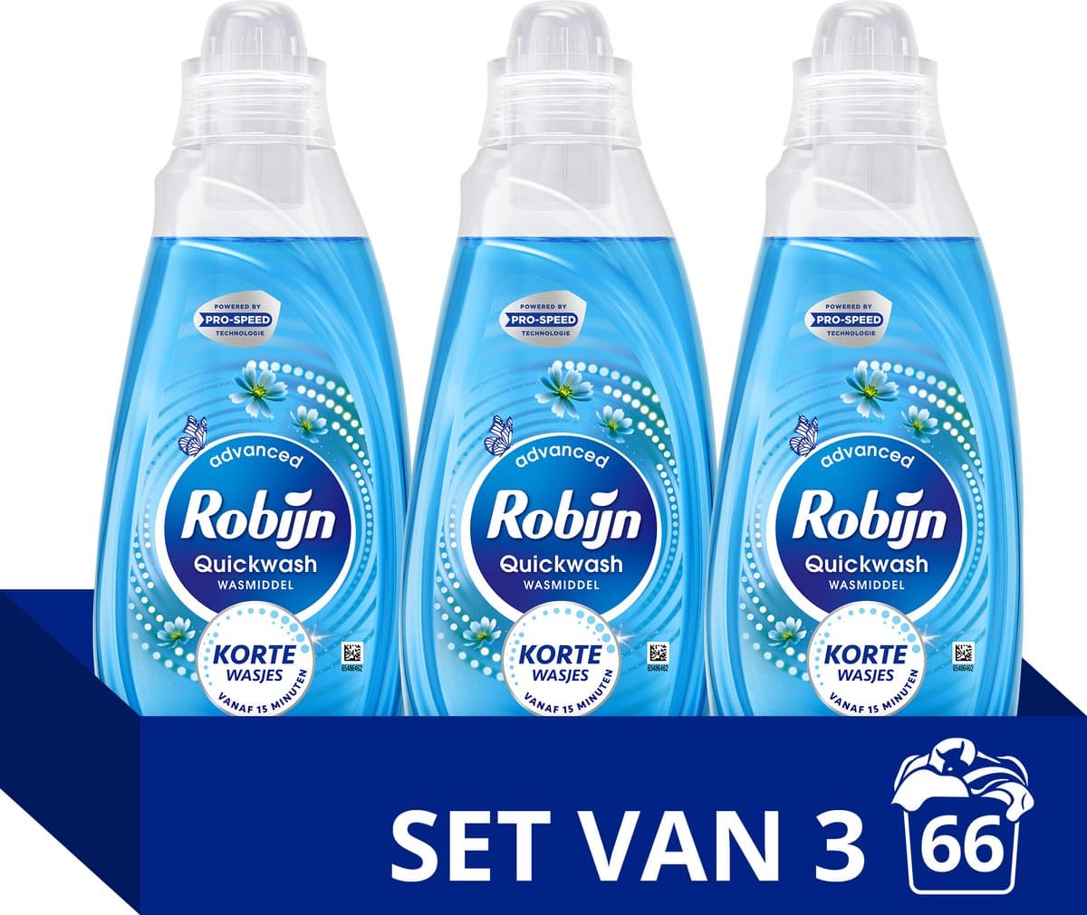 Robijn Quickwash - Vloeibaar Wasmiddel - Morning Dew - 3 flessen - 66 Wasbeurten - Voordeelverpakking — afbeelding 1