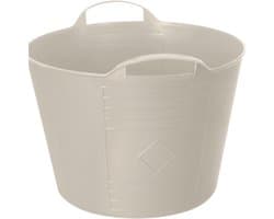 Excellent houseware Flexibele kuip / emmer - beige - 15 liter - kunststof - 35 x 28 cm