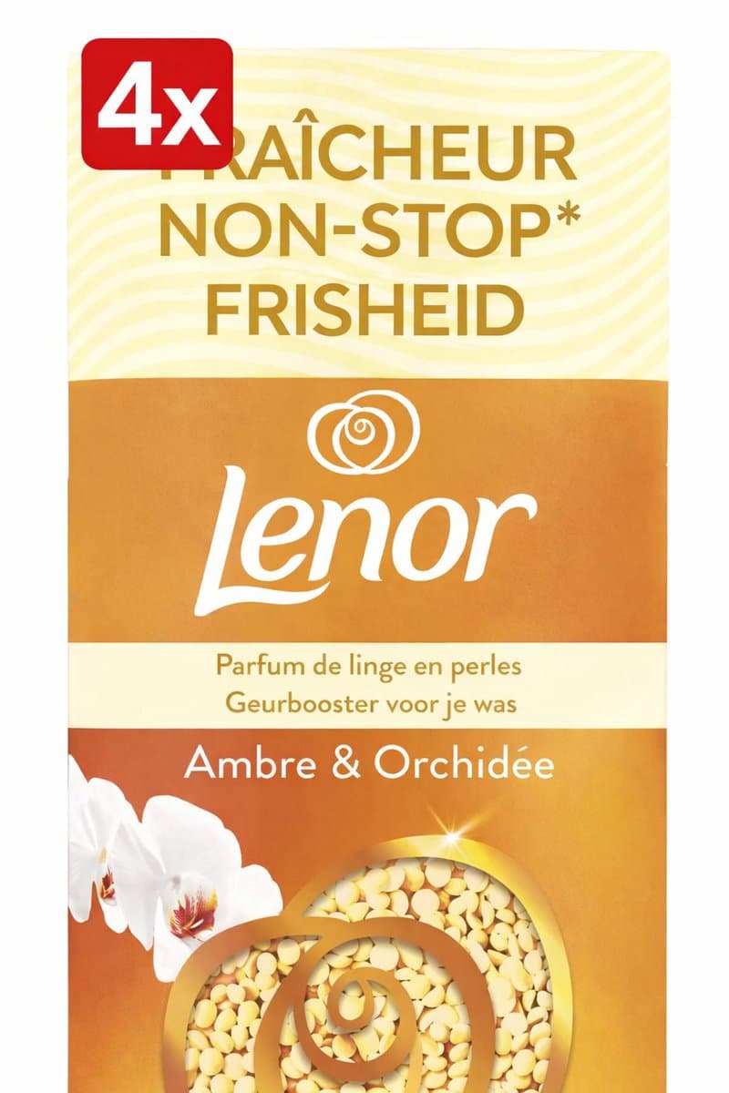 (4x) Lenor Geurbooster Amber & Orchidee - Geurparels 155g/12sc — afbeelding 1