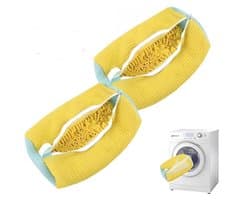 WNHB® Schoenwaszak met 360 Graden Reinigingsborstel - Herbruikbaar Wasnet voor Schoenen - Beschermhoes voor Wasmachine - Geel