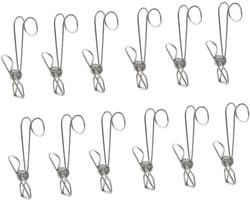 12 stuks robuuste wasknijpers met magnetische hanger voor kleerhangers - RVS wasknijper set met mondbadbeker - Kleding accessoires voor draadclips