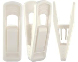 Fluwelen hangerclips (beige, 40 stuks), antislip kunststof clips, geschikt voor fluwelen hangers, broek- en rokhangerclips