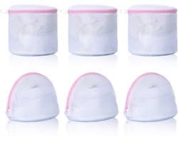 BH Waszakken - Mesh Delicates Zakken - Ondergoedbeschermer met Rits - Voor Wasmachine & Reizen - Voor Vrouwen & Studenten - Wit - 30x25 cm - 6 Stuks