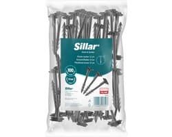 Sillar, grondankers, 12 cm, voor geotextiel, gaas, folie, UV-bestendig, stabiel en duurzaam, PP-kunststof, sterke tuinankers voor het bevestigen van tuinslangen, geotextiel, 100 stuks