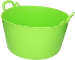 Plasticforte flexibele emmer/kuip - groen - kunststof - rond - 26 liter - 49 x 44 x 27 cm - wasmanden - tuinafval - speelgoed