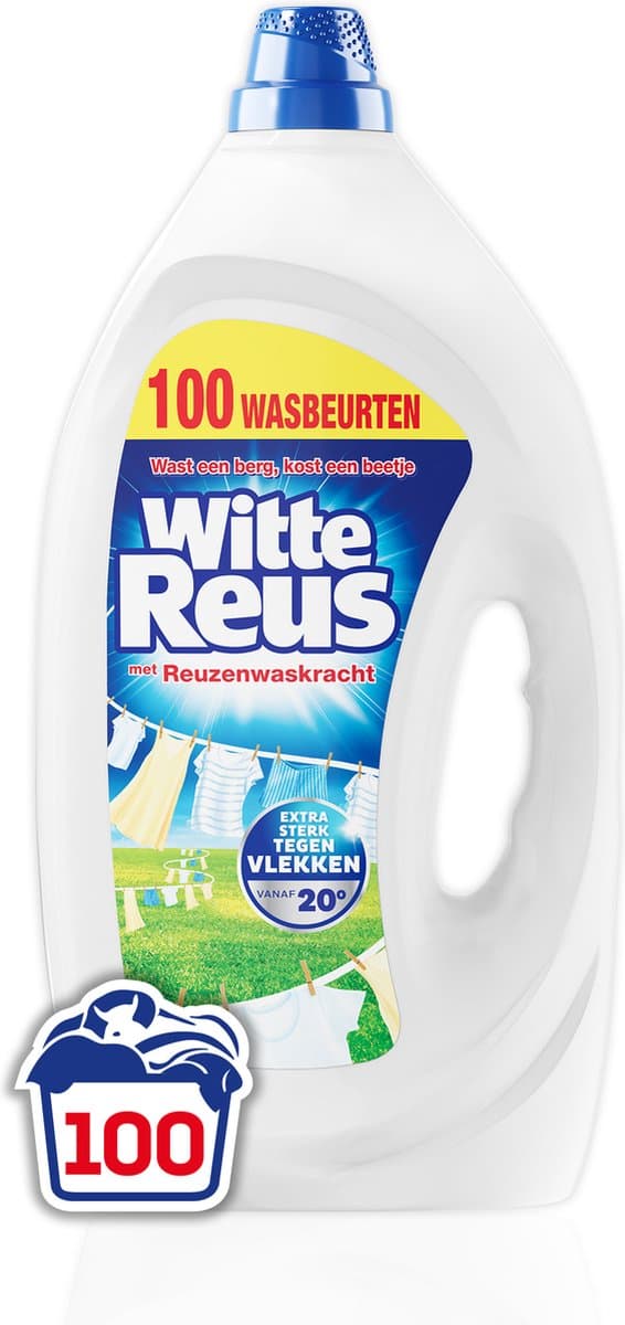 Witte Reus Gel - Vloeibaar Wasmiddel - Witte Was - Grootverpakking - 100 Wasbeurten — afbeelding 1