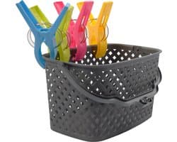 Wasknijpermandje - Duurzaam & Stevig - Grijs - Ruimtebesparend Ontwerp - 22x12,9x15 cm - Ideaal voor Wasgoed — afbeelding 1