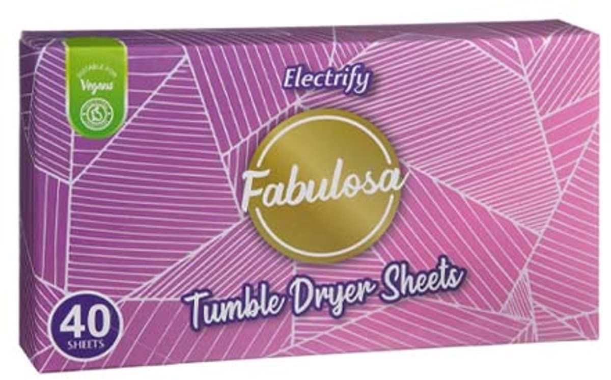 Fabulosa Wasdrogervellen Electrify – 40 stuks | Langdurige frisse geur, anti-kreuk & anti-statisch | Houdt kleding, handdoeken en beddengoed zacht en fris | Eenvoudig in gebruik voor een luxueuze waservaring met een heerlijk katoengevoel — afbeelding 1