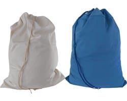 Bluvardi katoenen waszakken set van 2 stuks - XXL -natural cotton- indigo