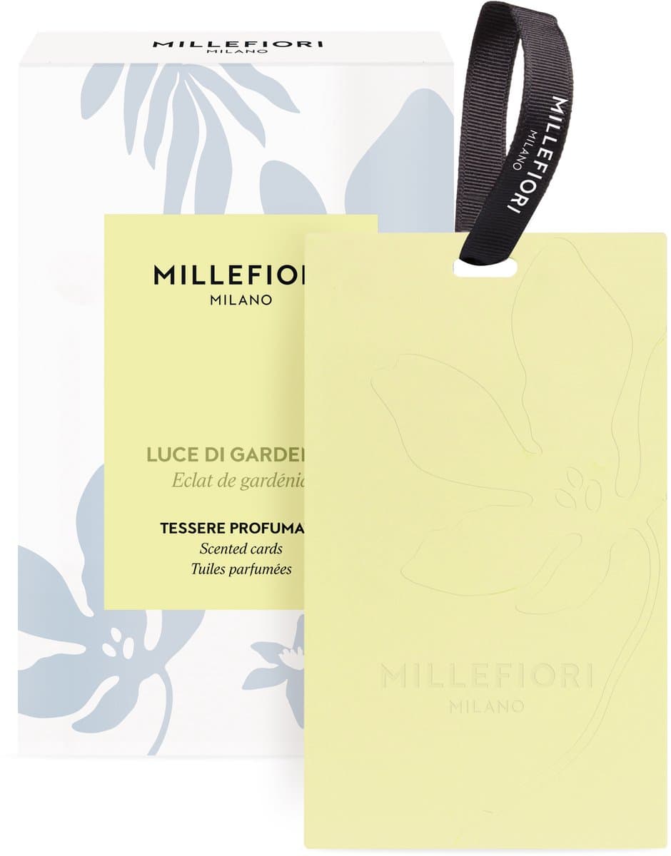 Millefiori Laundry - Geurkaarten - Luce di Gardenia - 3 stuks - Kast Parfum - Voor In De Kledingkast — afbeelding 1